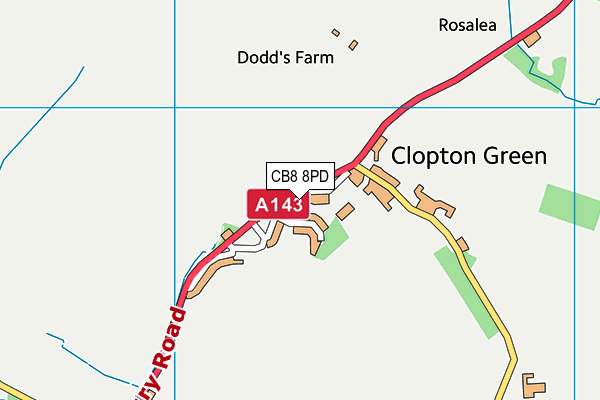 CB8 8PD map - OS VectorMap District (Ordnance Survey)