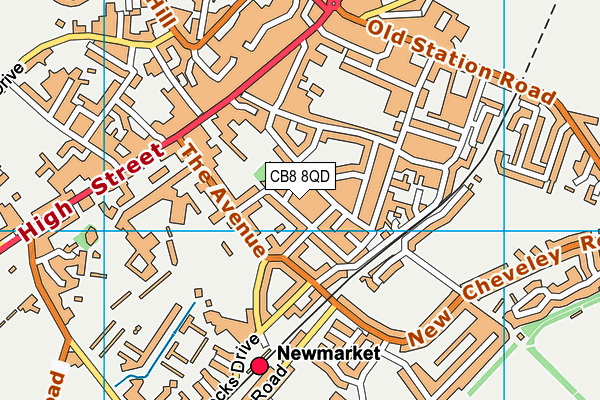 CB8 8QD map - OS VectorMap District (Ordnance Survey)