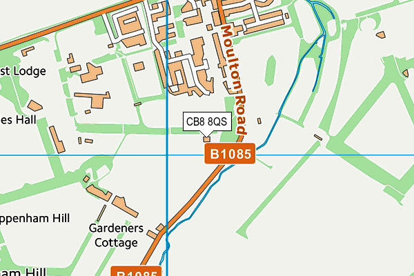 CB8 8QS map - OS VectorMap District (Ordnance Survey)