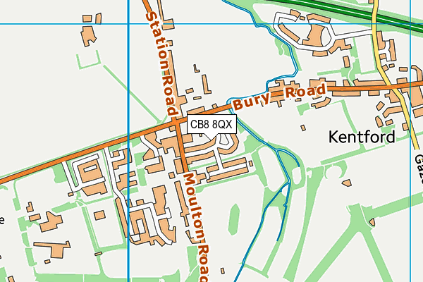 CB8 8QX map - OS VectorMap District (Ordnance Survey)