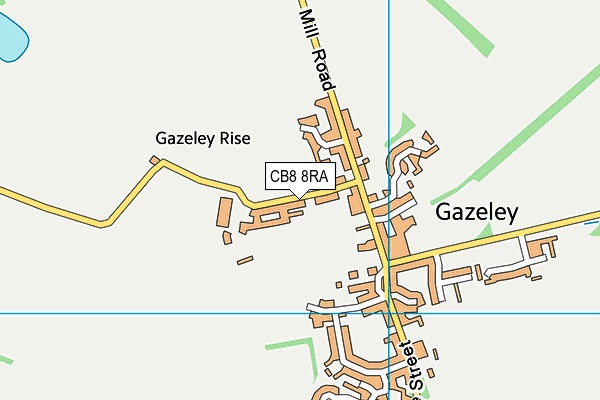 CB8 8RA map - OS VectorMap District (Ordnance Survey)