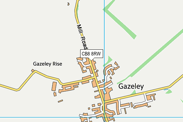 CB8 8RW map - OS VectorMap District (Ordnance Survey)