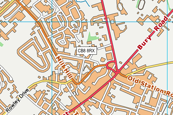 CB8 8RX map - OS VectorMap District (Ordnance Survey)