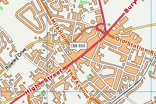 CB8 8SX map - OS VectorMap District (Ordnance Survey)