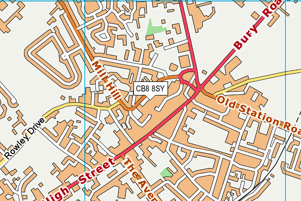 CB8 8SY map - OS VectorMap District (Ordnance Survey)