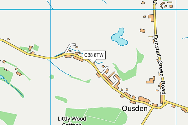 Ousden Playing Field map (CB8 8TW) - OS VectorMap District (Ordnance Survey)