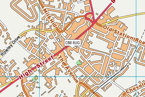 CB8 8UG map - OS VectorMap District (Ordnance Survey)