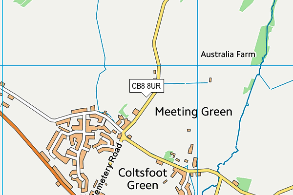 CB8 8UR map - OS VectorMap District (Ordnance Survey)