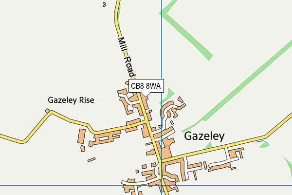 CB8 8WA map - OS VectorMap District (Ordnance Survey)