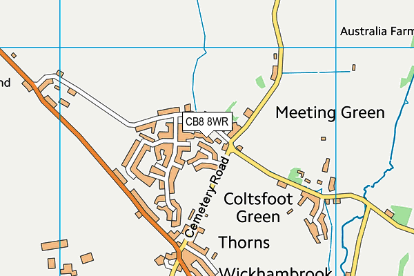 CB8 8WR map - OS VectorMap District (Ordnance Survey)