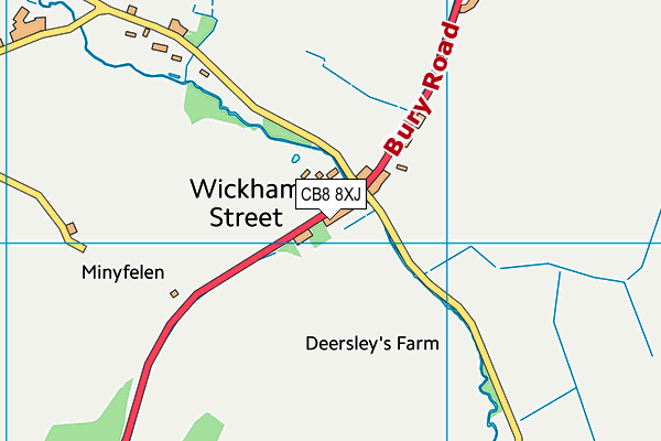 CB8 8XJ map - OS VectorMap District (Ordnance Survey)