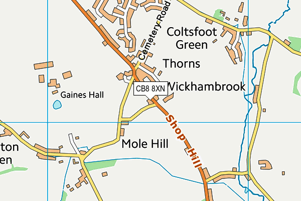 Wickhambrook Primary Academy map (CB8 8XN) - OS VectorMap District (Ordnance Survey)