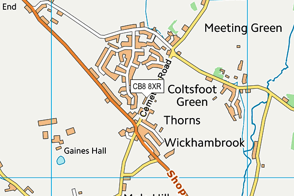 Wickhambrook Recreation Ground map (CB8 8XR) - OS VectorMap District (Ordnance Survey)