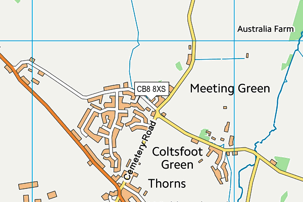 CB8 8XS map - OS VectorMap District (Ordnance Survey)