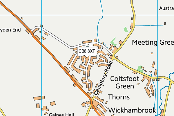 CB8 8XT map - OS VectorMap District (Ordnance Survey)