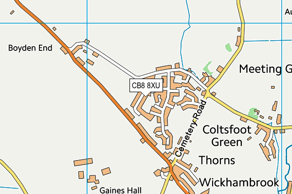 CB8 8XU map - OS VectorMap District (Ordnance Survey)