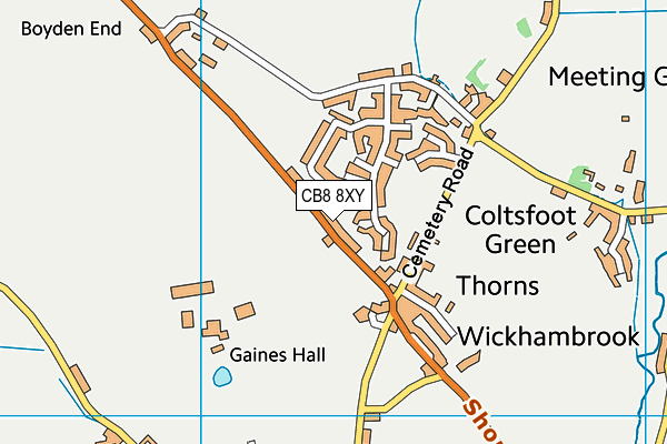 CB8 8XY map - OS VectorMap District (Ordnance Survey)