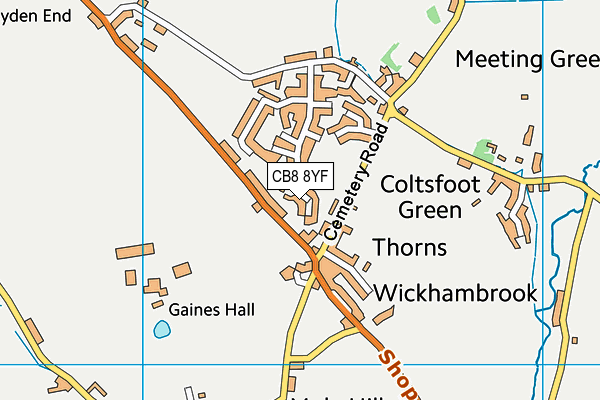 CB8 8YF map - OS VectorMap District (Ordnance Survey)