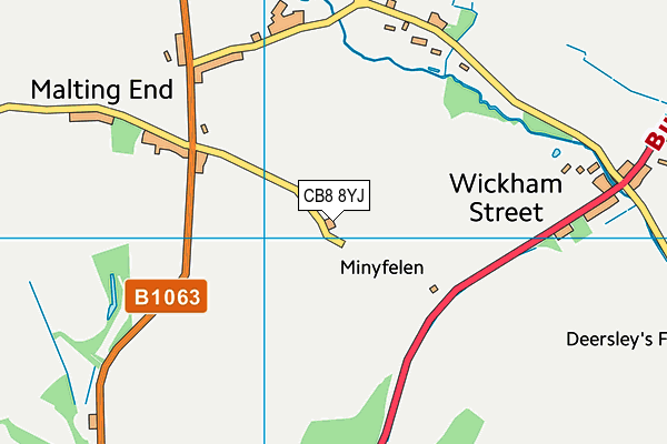 CB8 8YJ map - OS VectorMap District (Ordnance Survey)