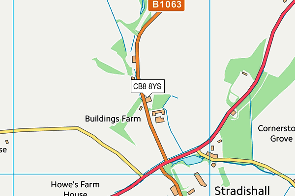 CB8 8YS map - OS VectorMap District (Ordnance Survey)