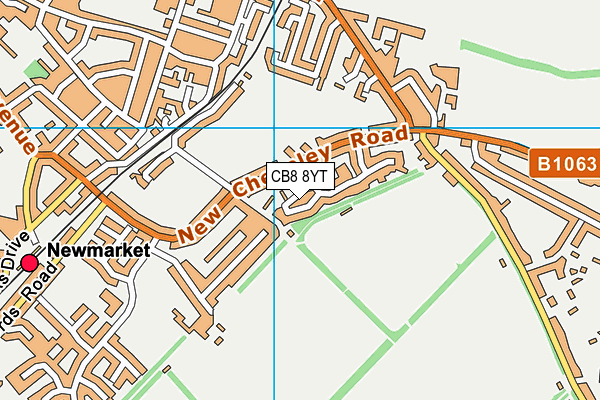 CB8 8YT map - OS VectorMap District (Ordnance Survey)