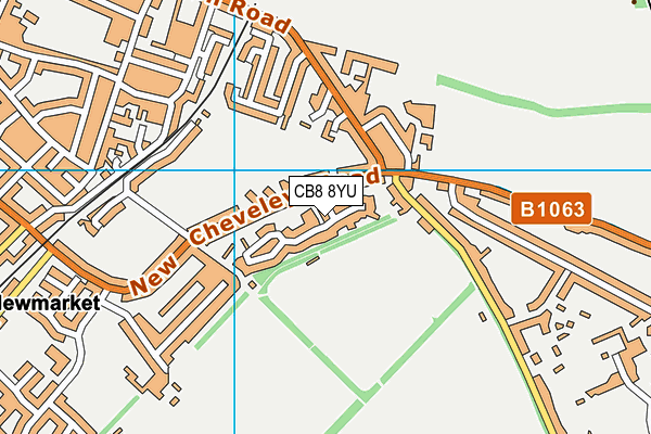 CB8 8YU map - OS VectorMap District (Ordnance Survey)