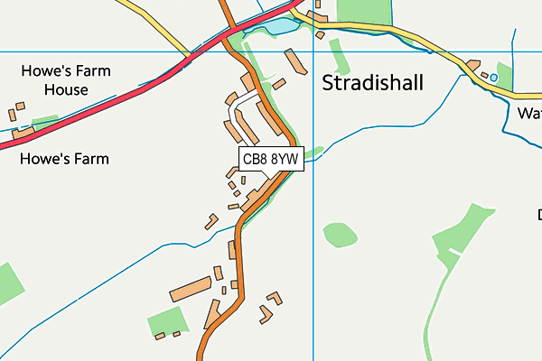 CB8 8YW map - OS VectorMap District (Ordnance Survey)