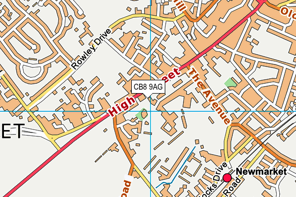 CB8 9AG map - OS VectorMap District (Ordnance Survey)