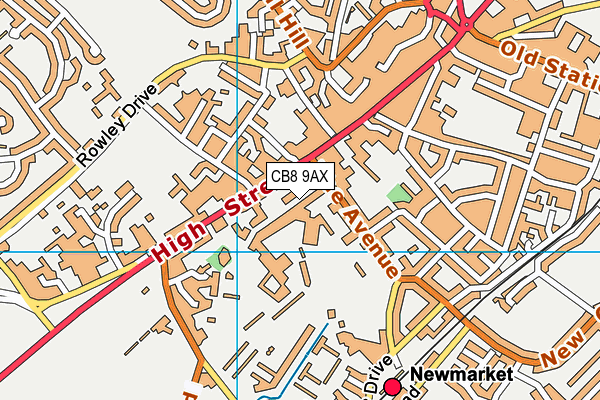 CB8 9AX map - OS VectorMap District (Ordnance Survey)