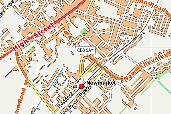 CB8 9AY map - OS VectorMap District (Ordnance Survey)