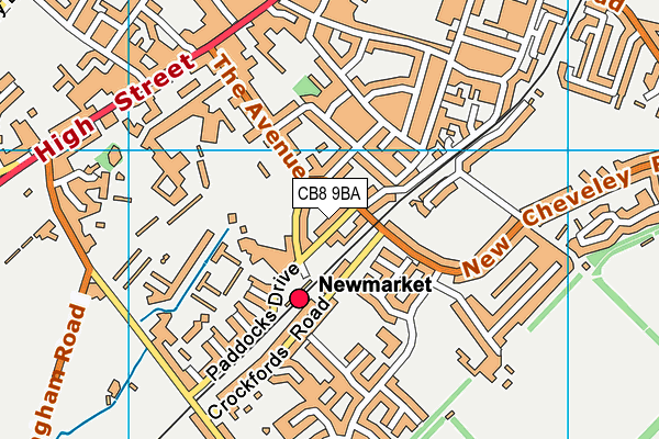 CB8 9BA map - OS VectorMap District (Ordnance Survey)