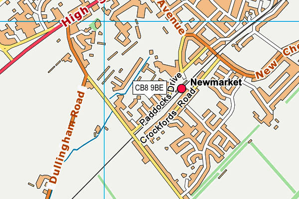 CB8 9BE map - OS VectorMap District (Ordnance Survey)