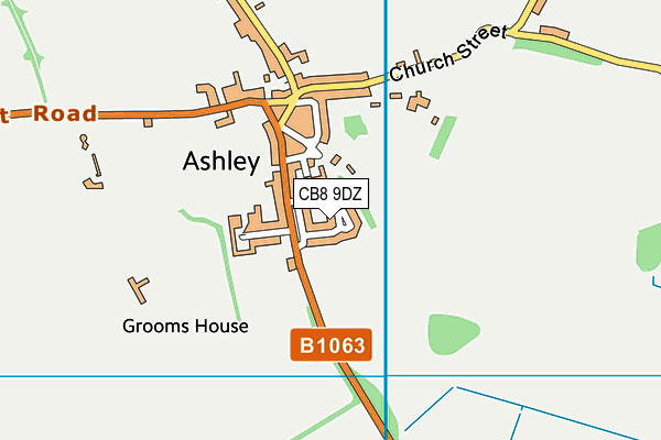 CB8 9DZ map - OS VectorMap District (Ordnance Survey)