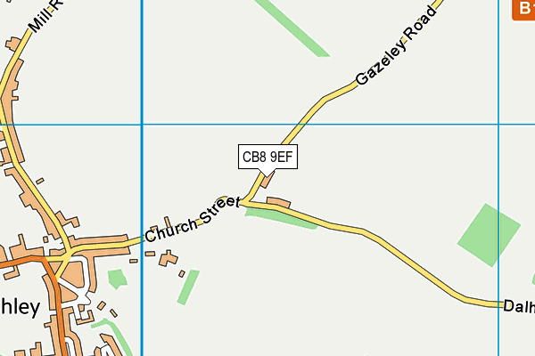 CB8 9EF map - OS VectorMap District (Ordnance Survey)