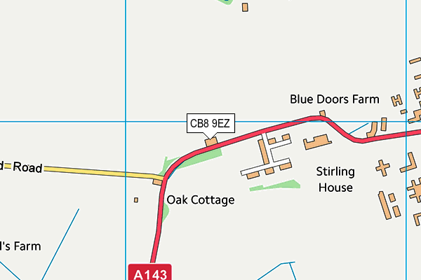 CB8 9EZ map - OS VectorMap District (Ordnance Survey)