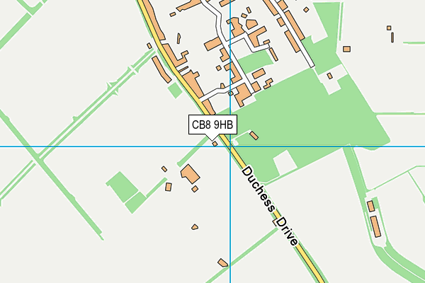 CB8 9HB map - OS VectorMap District (Ordnance Survey)