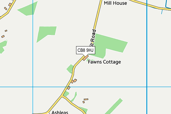 CB8 9HJ map - OS VectorMap District (Ordnance Survey)