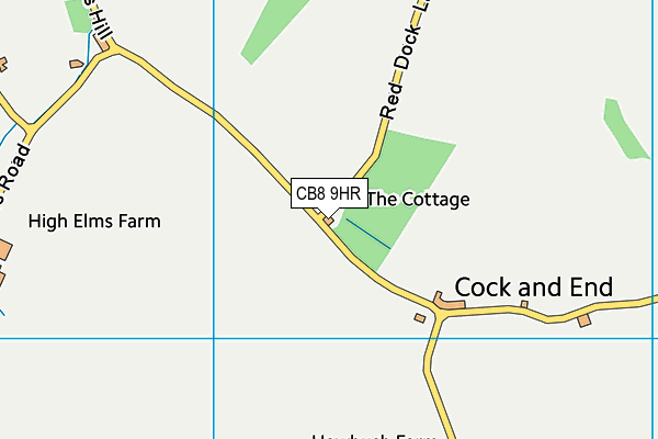 CB8 9HR map - OS VectorMap District (Ordnance Survey)