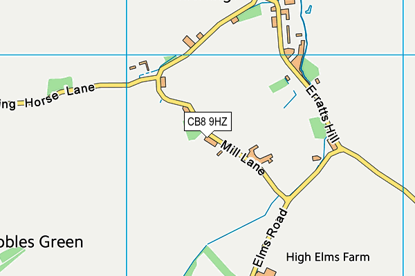 CB8 9HZ map - OS VectorMap District (Ordnance Survey)