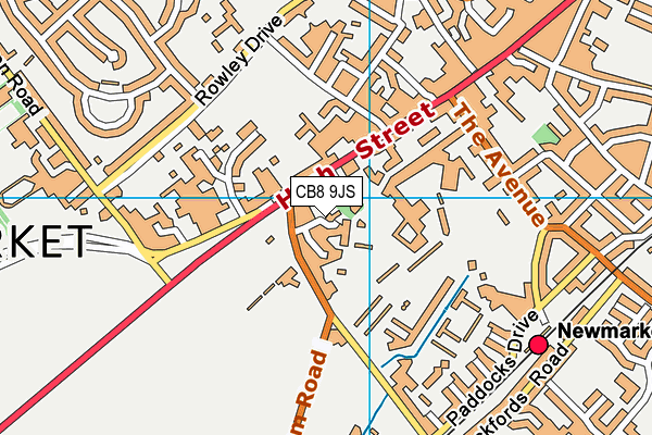 CB8 9JS map - OS VectorMap District (Ordnance Survey)