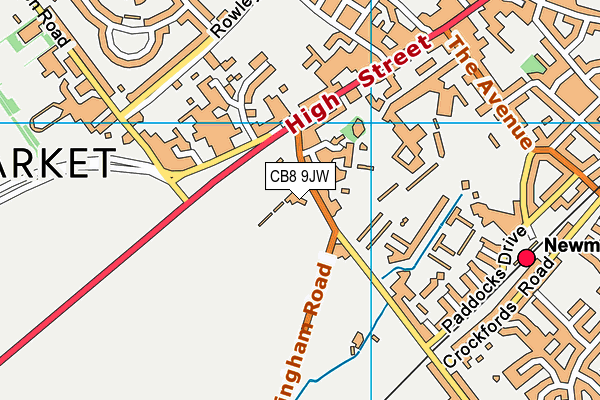 CB8 9JW map - OS VectorMap District (Ordnance Survey)