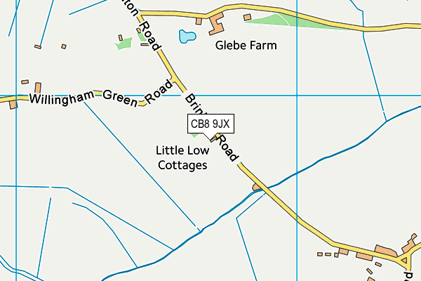 CB8 9JX map - OS VectorMap District (Ordnance Survey)