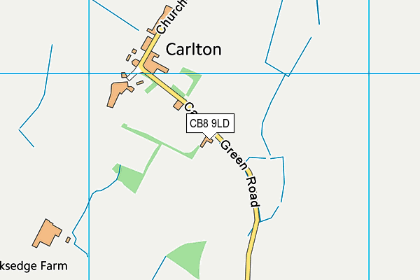 CB8 9LD map - OS VectorMap District (Ordnance Survey)