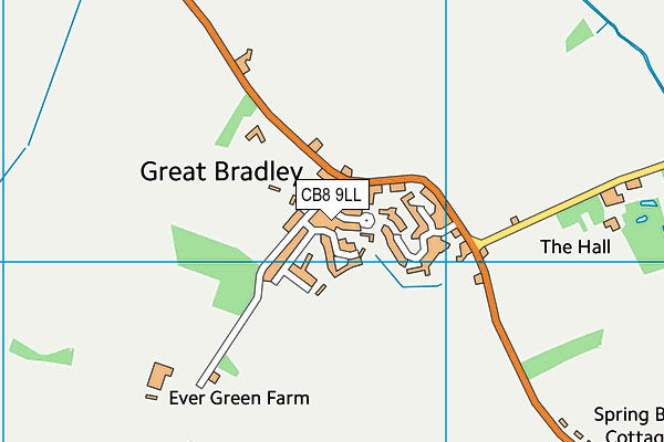 CB8 9LL map - OS VectorMap District (Ordnance Survey)