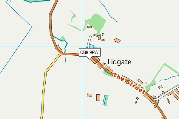 CB8 9PW map - OS VectorMap District (Ordnance Survey)