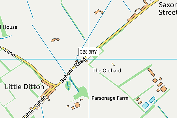 CB8 9RY map - OS VectorMap District (Ordnance Survey)