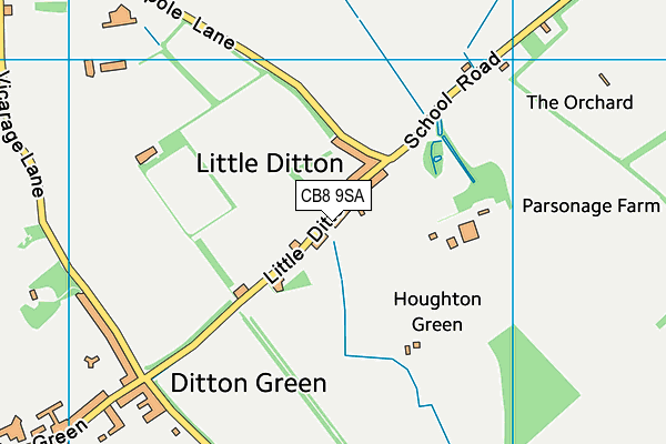 CB8 9SA map - OS VectorMap District (Ordnance Survey)