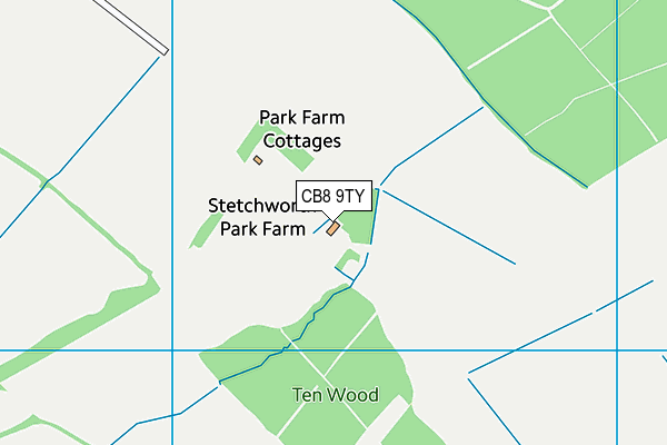 CB8 9TY map - OS VectorMap District (Ordnance Survey)