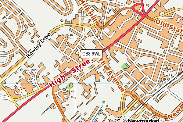 CB8 9WL map - OS VectorMap District (Ordnance Survey)