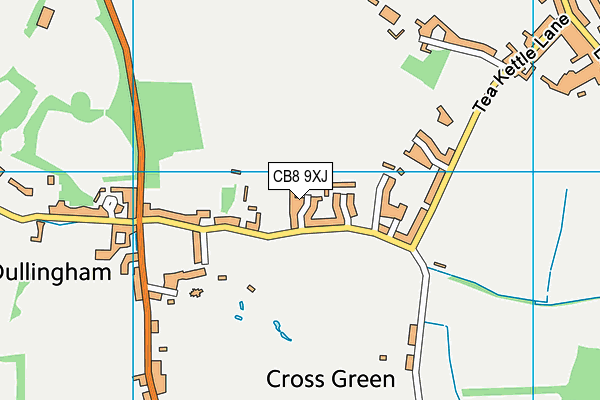 CB8 9XJ map - OS VectorMap District (Ordnance Survey)